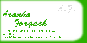 aranka forgach business card